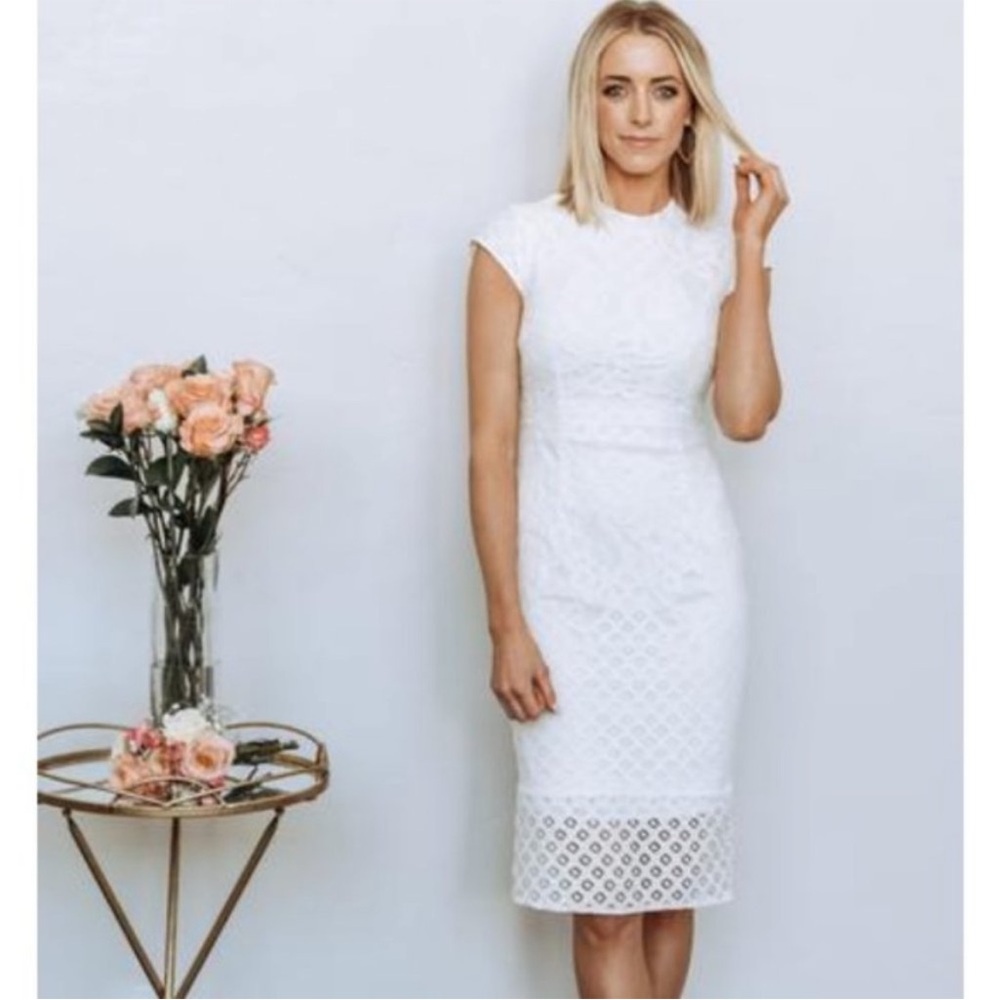 Baltic Born Ivory Lace Midi Dress